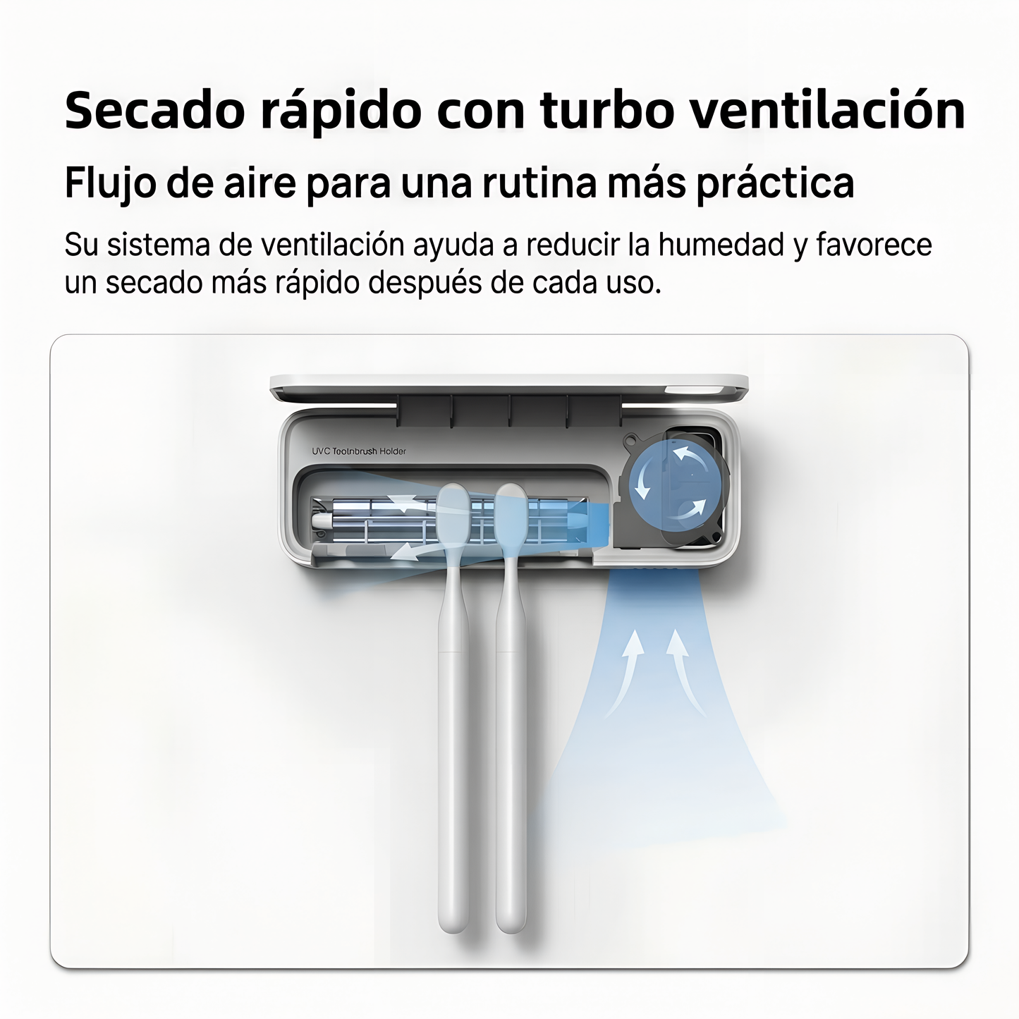Organizador de Cepillos con Desinfección UV y Carga USB-C